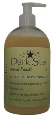 Natural Liquid Soap TEA TREE Pure Olive Oil With Added Glycerine. For Dry Skin/Hands/Face/Body/Hair REFILLS AVAILABLE. Hand made in UK.