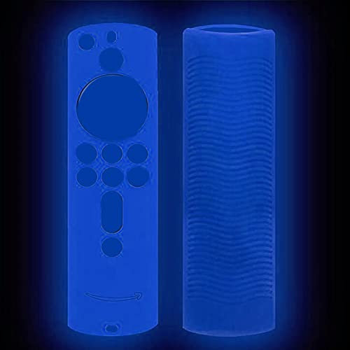 Itonash Leuchtende Silikon-Schutzhülle TV Stick 4K / TV (3. Generation) / TV Cube 5,9-Zoll-Sprachfernbedienung, um Verlust zu Verhindern (Nblue)