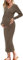 OUGES Maternity Dress for Women UK Lang Winter Knitted Dresses Bodycon Long Sleeve Autume Sweater Jumpers-L Coffee