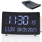 Gebogene XXL-Uhr – großes negatives LCD-Display – große digitale Ziffern – Temperaturen, 2 Alarme, Datum, 5 Sprachen – Helligkeit verstellbar – klares und futuristisches Design ohne Rand –