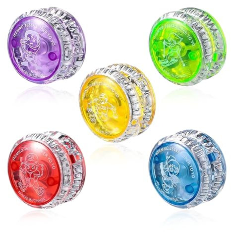 5 Stück LED Licht Jo-Jo, Joo mit Licht für Kinder, Kunststoff Responsive Yoyo, Yoyo mit Licht für Anfänger Kinder, Geschenke für Geschenktütenfüller, Geburtstag, Weihnachten, Kindertag (5)