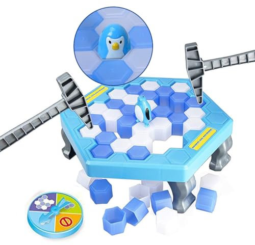 Home Markt24 Spannendes Pinguine auf EIS Spiel für Kinder und Erwachsene - Interaktives Arcade-Brettspiel mit Eiswürfeln, Hämmern und Pinguin - Perfekt für Familienspaß und Winterwettbewerb