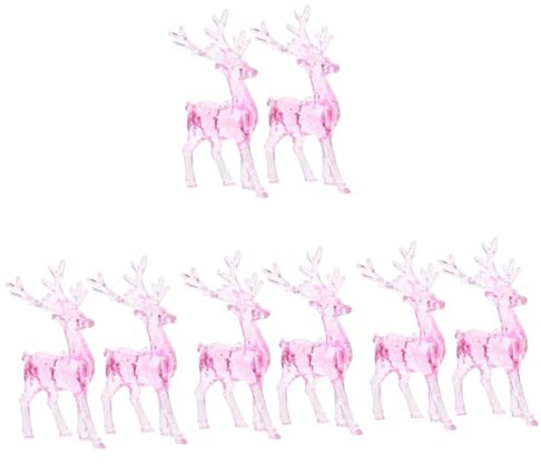 PRETYZOOM Elch Chrom 8 STK Rentier Hängende Dekorationen Weihnachtsschmuck Rentier-Spielzeug Rentier Weihnachtsdekoration Winterdeko Christbaumanhänger Christbaumschmuck Elch Dekorationen Acryl Rosa