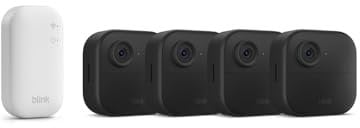 New Blink camera (Outdoor 4) | Newest model | Wireless HD smart security camera, two-year battery life, enhanced motion detection, works with Alexa | 4 camera system with Sync Module Core incl.| IP65