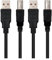 Ewent Câble d'imprimante USB 2.0 noir, 1,8 mètre, Type A mâle vers Type B mâle, 2xAWG 30 cuivre (Lot de 2)