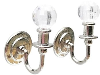 Fcnjsao Praktisches Puppenhaus Zubehör. Wandlampen Aus Kristall Und Acrylmetall Maßstab 1:12 Verleihen Dem Wohnraum Oder Schlafzimmer Eleganz