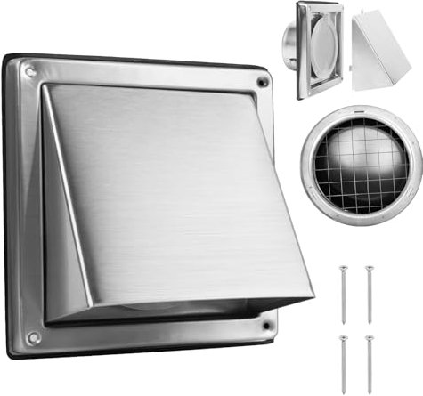 WeCooper Grille de protection contre les intempéries - 100 mm - En acier inoxydable - Avec moustiquaire et grille anti-oiseaux - Amovible