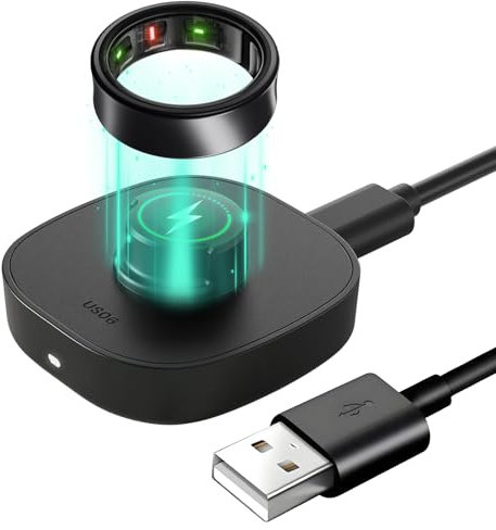 SimpleThings Kompatibel mit Oura Ring Gen3 Ladegerät, für Größe 6/7/8/9/10/11/12/13, inklusive Smart Ring Ladestation und USB-C-Kabel
