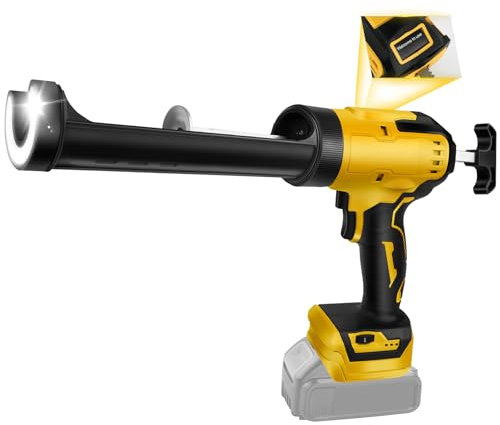 Akku Kartuschenpresse Kompatibel mit Dewalt 20V Akkus,Anti-Tropf-Funktion, mit LED-Licht und 6 Einstellbaren Geschwindigkeiten Für die Reparatur von Bodenfliesen und Abdichtung (Ohne Akku)