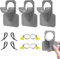 Lot de 4 supports de tuyau de piscine avec anti-perforation, anti-déchirure, anti-traction (30 à 37 mm)
