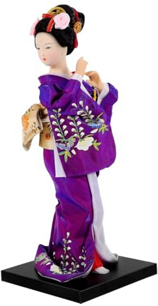 Cabilock 1 Stück Japanische Geisha Puppe im Kimono Tischdekoration für Zuhause und Büro Wunderschönes Kunsthandwerk für Schreibtisch Accessoires und Fotografie Dekoration
