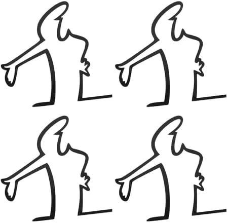 4 Stück Autolack-Kratzer-Erinnerungsaufkleber “ Angry Man – Witzige Comic-Aufkleber für Autos, Notizbücher, Koffer & Smartphones, Wasserdicht, Sonnensicher, 8 x 8 cm, Set für links und rechts