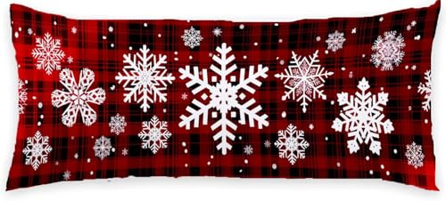 Rot Seitenschläferkissen 40x120 Kopfkissenbezug Weihnachten Langes Schlafkissen Seitenschläfer Kissenbezug Leinen Nackenkissen Kissen Lang Schwangerschaftskissen, für Dekokissen Schlafzimmer C - 706