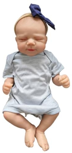Lonian Puppen 18 Zoll 45cm Realistische Neugeborene Puppe mit Stoff Körper, Schlafen Baby mit Kleidung Zubehör