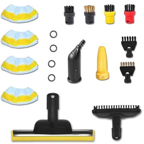 Kit de 18 Accessoires Compatible Kärcher SC1 SC2 SC3 SC4 SC5 | Élimine efficacement graisse, calcaire et saletés dans les cuisines, salles de bains et recoins