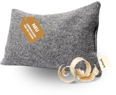 frihed® Saunakissen mit Zirbenholz - 25x35 cm - Sauna & Infrarotkabine - 100% Wollwalk - Entspannung & Duft - Handcrafted - Zubehör Accessoire mit Zirbenduft - Geschenkidee