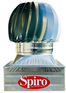 Spiro - Comignolo Eolico Base Quadrata ad Incastro - Acciaio Zincato - cm 17x17