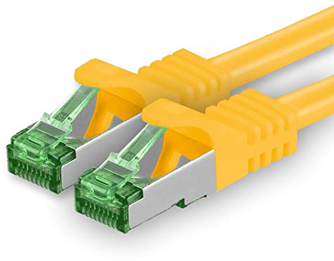 2 M Cat.7 Netzwerk-Kabel 1 Stück Cat7 Patch-Kabel LAN-Kabel Ethernet RJ45 10 Gbit/s (Alle Internetgeschwindigkeiten) Gelb 2 Meter
