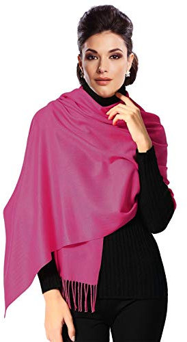 Pashmina Stola Damen für Abendkleid Kaschmirstola Kaschmir Schal Umhang Paschmina Rosa - Pink