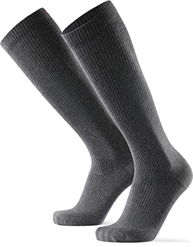 DANISH ENDURANCE Chaussettes de Contention Coton Bio 14-18 Mmhg, Circulation Sanguine Optimale, Homme Femme, Gris, 0