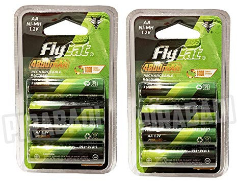 Lot DE 8 Piles ACCUS Batteries AA LR06 1.2V NI-MH Rechargeable Battery Mignon 4800mAh | REMPLACE Les Piles AA 1.5V | AA LR03 LR6 R06 R6 H06 H6 2A |Jouet TELECOMMANDE Lampe Voiture ETC.