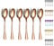 Kyraton Cucharas de cena de oro rosa, 6 piezas Cuchara de mesa de acero inoxidable de 19 cm con revestimiento de cobre de titanio, Cucharas de postre Apto para lavavajillas Juego de 6