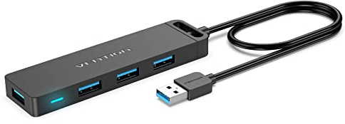 VENTION 4-Port USB 3.0 Hub - 50cm USB Extender, Multi-Port Adapter for Laptop, PC, Desktop, PS4/PS5, Xbox, iMac, MacBook