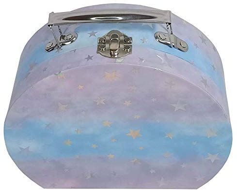 Idena 31469 - Geschenkkoffer mit Sternen, Größe 19x16x7 cm, Weihnachten, Geschenkverpackung, Geburtstag