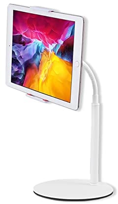 Tablet Stand, Gooseneck Tablet holder, 360 Degree Rotating Phone Holder Desk Stand, Flexible Desktop Tablet Stand for iPad, iPhone, Switch, Samsung Tab, 4.7 - 11 Devices and All Smartphones,White