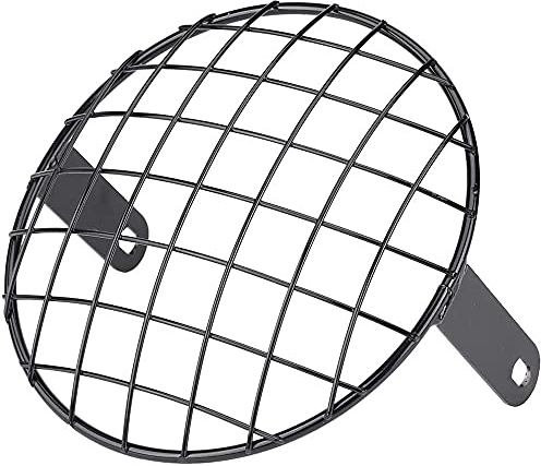 ANCLLO Motorrad Scheinwerfergitter Abdeckung, 14,6 cm Retro Motorrad Scheinwerfer Gitter Abdeckung Motorrad Grill seitlich montierte Scheinwerfer Lampenabdeckung, Universal Vintage Classic