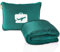 EverSnug Reisedecke und -Kissen - hochwertige, weiche 2-in-1-Flugzeugdecke mit weichem Kopfkissenbezug, Handgepäckgurt, und Rucksackclip (Blaugrün)