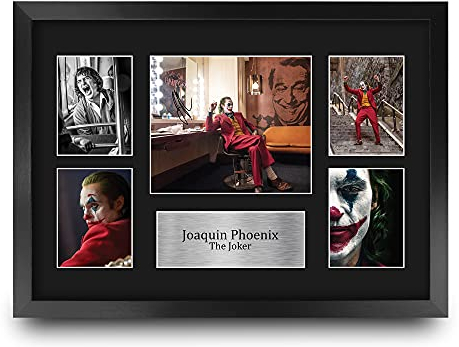 HWC Trading FR A3 Joaquin Phoenix Joker Geschenke Gedruckt, Signiert Autogramm Bild Für Film-Erinnerungsstücke-Fans - A3 Framed