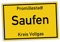Promillestadt Saufen Schild lustige Geschenk Idee - 20x30cm aus stabiler Hartschaumplatte in 3mm Stärke - Bester Freund Sauf Bier Kumpels Deko Trinkspiele