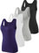 Ymmchy Tank Tops für Damen Unterhemd Stretch Workout Tops 4-er Pack Black/Gray/White/DB XXL