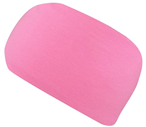 Wollhuhn ÖKO Kinder/Jungen/Mädchen Cooles Elastisches Stirnband/Haarband Bequem Zweilagig Jersey Viele Motive (Einfarbig Pink Hell)
