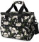 Picknick-Kühltasche, 15 l, 24 Dosen, Totenkopf, weiße Lilie, Blumenmuster, isolierte Lunchtasche für Reisen, Camping, Grillen, Outdoor-Aktivitäten, Griffe, Schultergurt