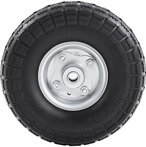 Yaheetech 1x PU Rad Vollreifen Sackkarrenrad, ØxB 255 x 80 mm, 4.10/3.50-4, 16 mm Achse Reifen, pannensicher verschleiß, Bollerwagen Ersatzrad Schubkarrenreifen