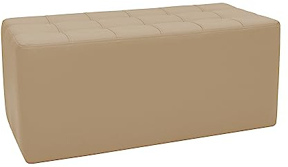 Factory Direct Partners Tufted Rectangle Accent Ottoman Bench; Beautifully Upholstered Furniture for Modern Home, Office, Library or Waiting Area; Seating, Footstool, Table Use - Sand, 14046-SD