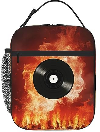Fire DVD Gedruckt Lunch Bag Lunch Box Lunch Tote Bag Tragbare Lunchbox Kleine Auslaufsichere Kühler Für Arbeit Büro Picknick Reisen