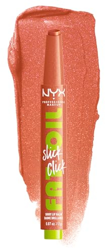 NYX Professional Makeup Pflegender Lippenstift für maximale Farbe, Pflege und Feuchtigkeit, Mit Avocado, Himbeeröl und Moltebeereöl, Vegane Formel, Fat Oil Slick Click, Hits Different