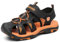 SAGUARO Sandales pour Enfants Sandales plates en cuir souple de Confortables Antidérapantes sports Garçons et filles Sandales Orange 30 EU