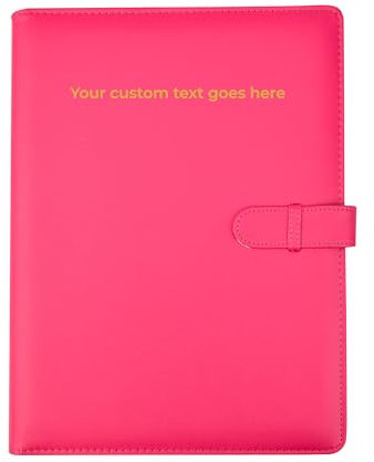 Arpan Personalisierter Text, 36 Taschen, A4, Präsentationsmappe, Dokumentenmappe, Sichtbuch, Portfolio, professionelle Konferenzmappe, Aktenmappe, Kunstleder, Rosa