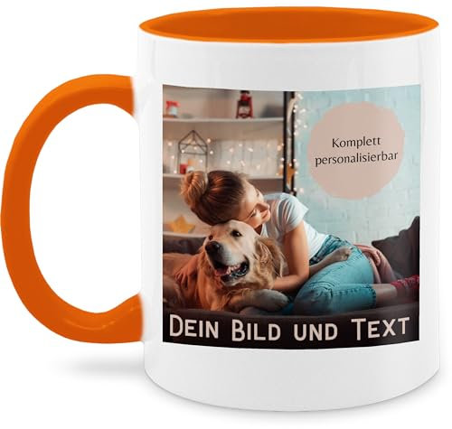 Tasse Tassen 325ml - eigenem - Foto Bild Geschenk I Dein Bild und Text - 325 ml - Orange - fototasse customized mug with photo selbst drucken fotos kaffeebecher bildtasse freundschaftstasse