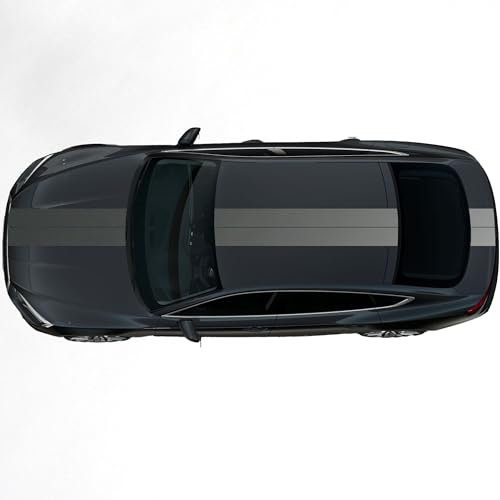 Kiwistar - Autoaufkleber Rallye Streifen - 2 Sticker 20 x 400 cm - Silber glänzend - selbstklebend - Viperstreifen für Auto, Motorhaube, Karosserie - Tuning Aufkleber Racing Deko