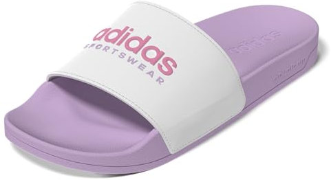adidas Adilette Shower Sportswear Slide Sandalo unisex adulto, Bianco/Rosa Bliss/Bliss Lilla, 12 Women/11 Men