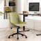 YOUNIKE Armless Office Chair with Wheels Swivel Adjustable Desk Chair with Back, Modern Rolling Upholstered Faux Leather Task Computer Chair, Avocado Green