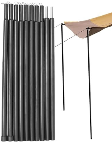 Telescopic Tarp Poles, Folding Canopy Camping Awning Poles Tent Support Kit Replacement, Adjustable Tent Poles For Awning Canopy Porch Sun Sails Tarpaulin Headroom