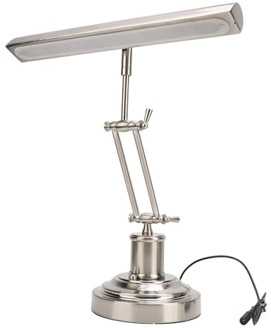 Lampada da Pianoforte Classica Antica retrò, Luce Verticale Regolabile in Altezza con Dimmer a 3 Posizioni, Design a Doppio Braccio della Lampada, per Leggere Il Comodino del