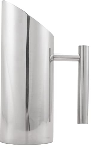 Gokoti Jarra de agua de acero inoxidable con protector de hielo, tetera, jarra para bebidas frías, jugo, accesorios de barra KTV, 1 litro