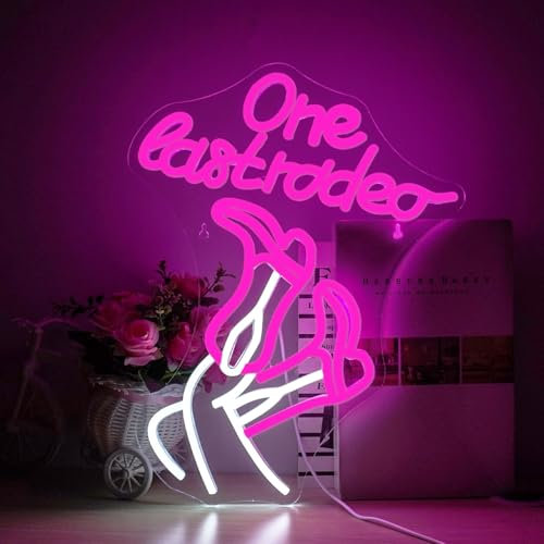 Horseneon One Last Rodeo Neon Light Sign western Cowboy Neon Signs for Wall Cowgirl Boots Neon Lights for Bedroom Bar Cowboy Party Music studio Performance Hall Theatre Dance studio